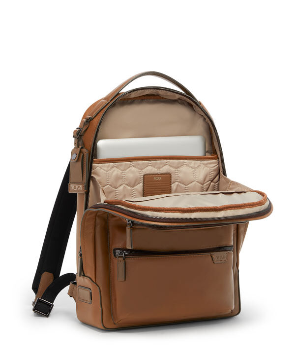 Tumi leather discount backpack mens