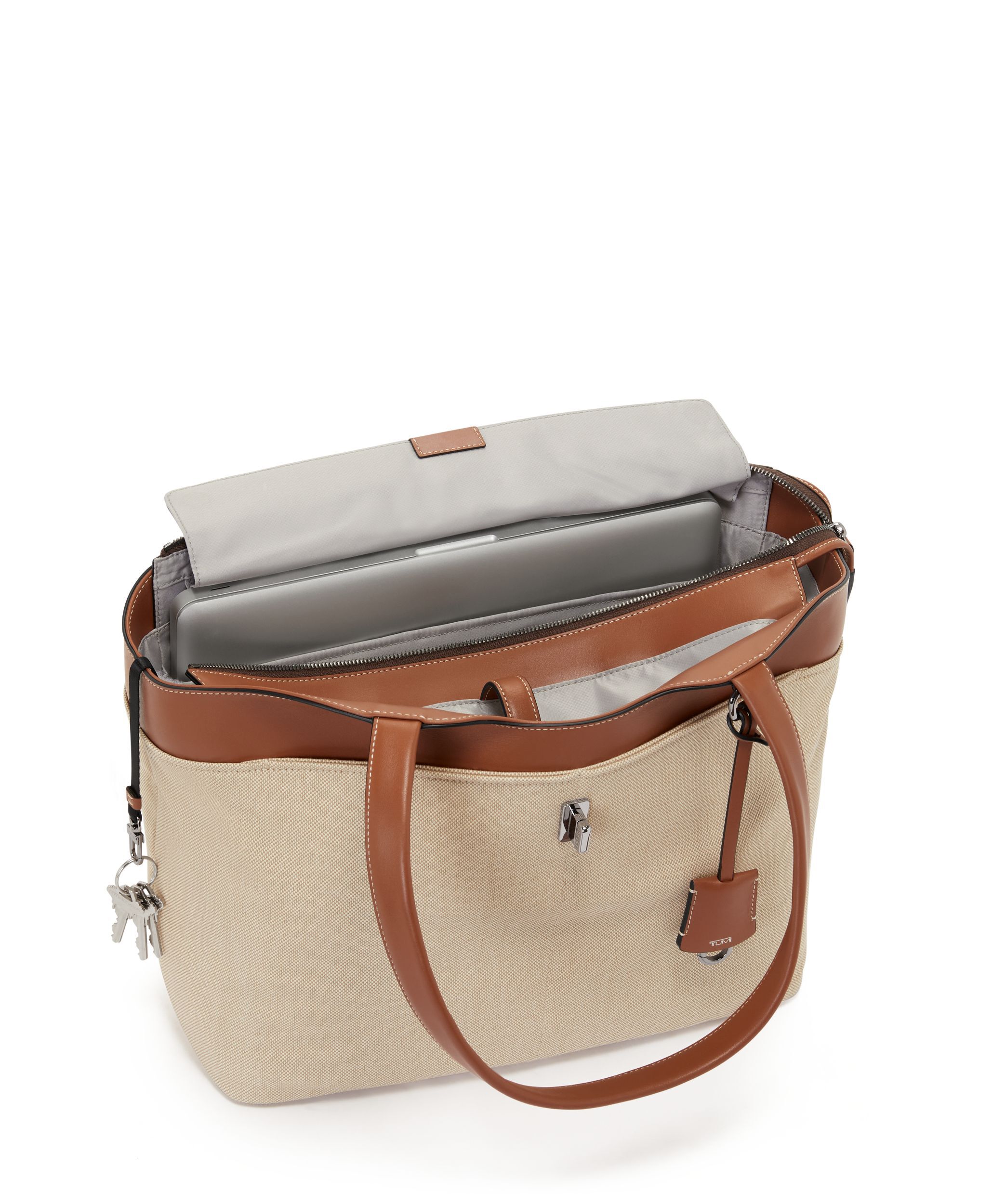 Gramercy large logo deals and leather satchel
