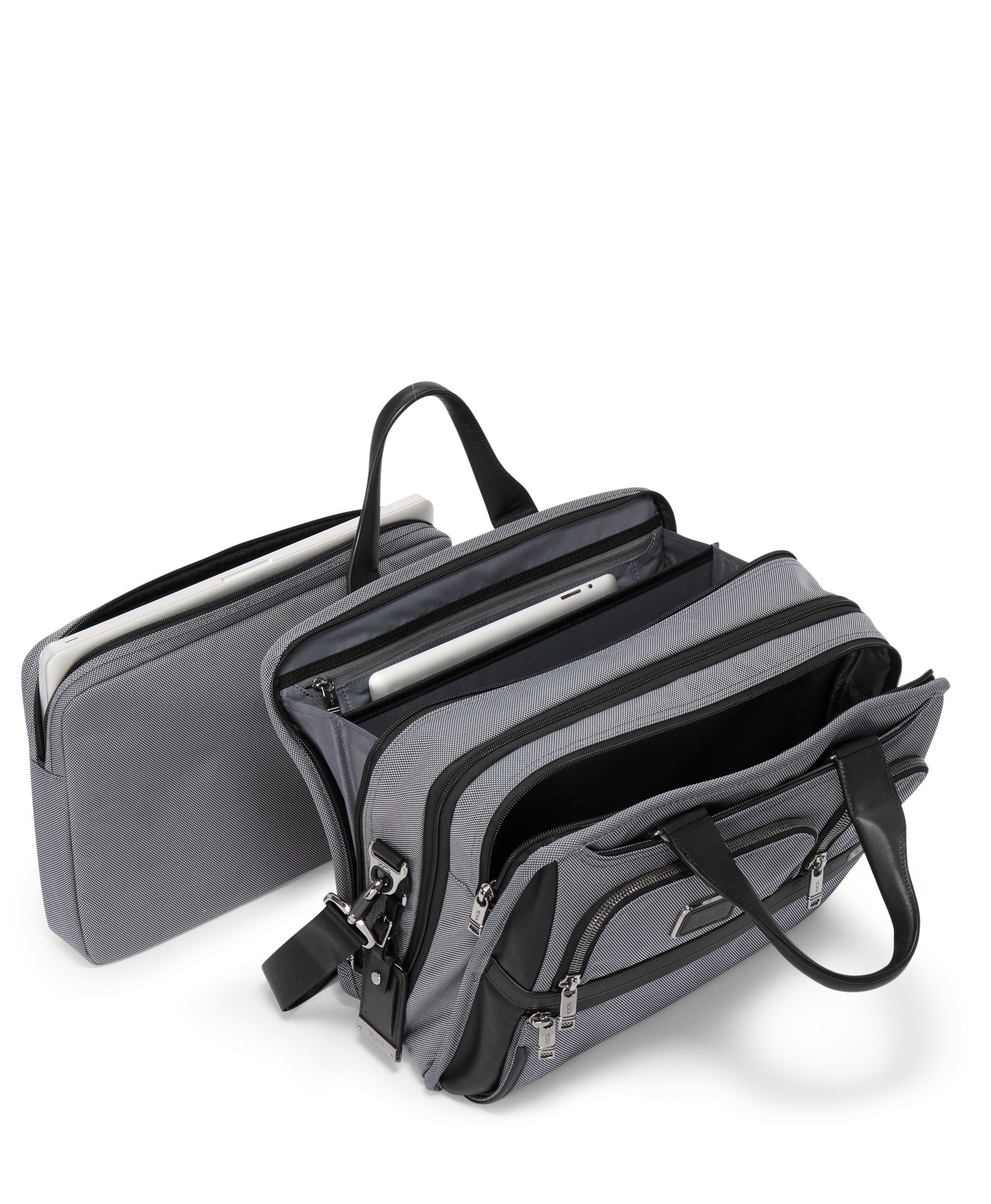 Alpha X Expandable Organizer Laptop Brief Grey | TUMI UK