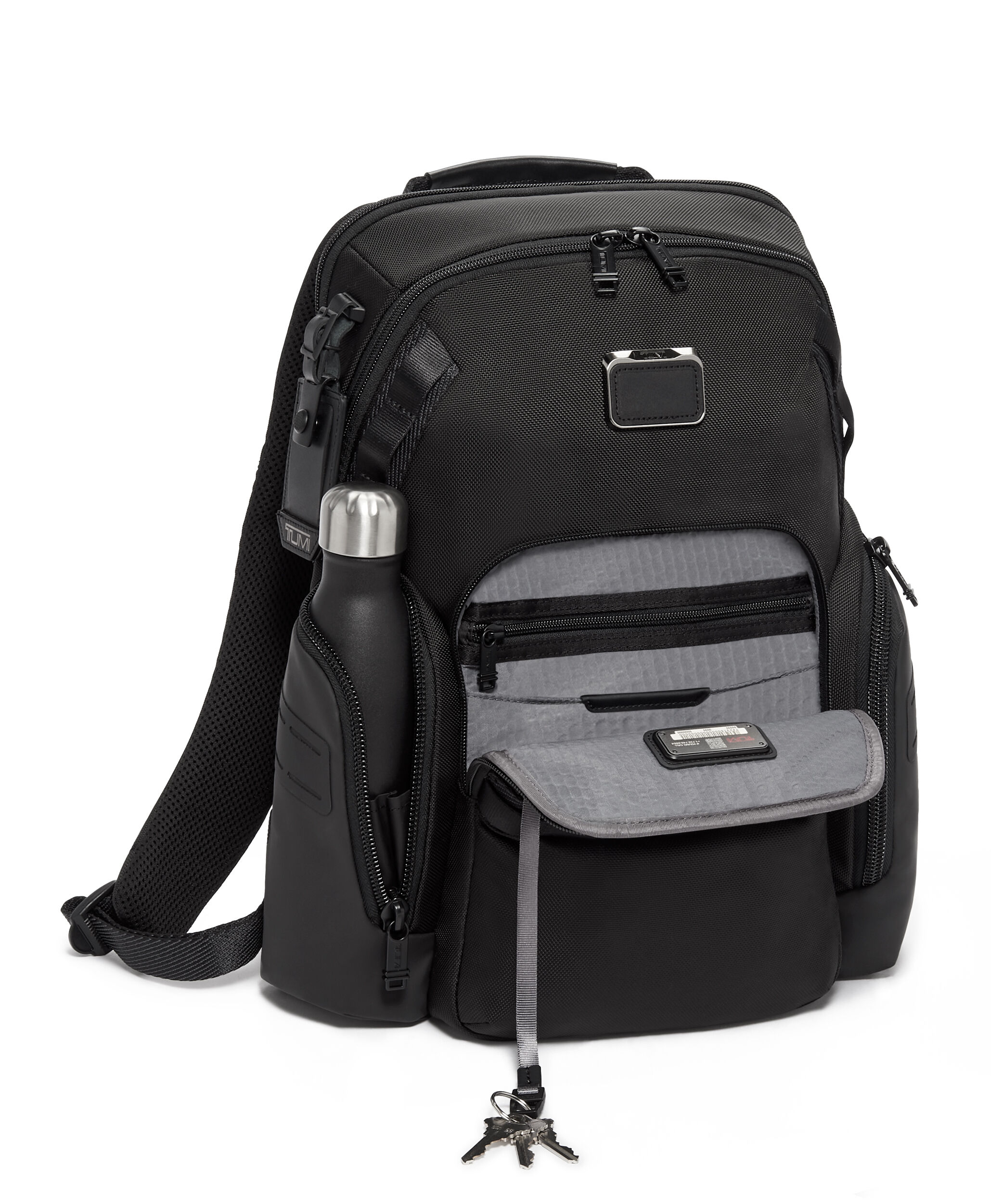 tumi leather backpack mens