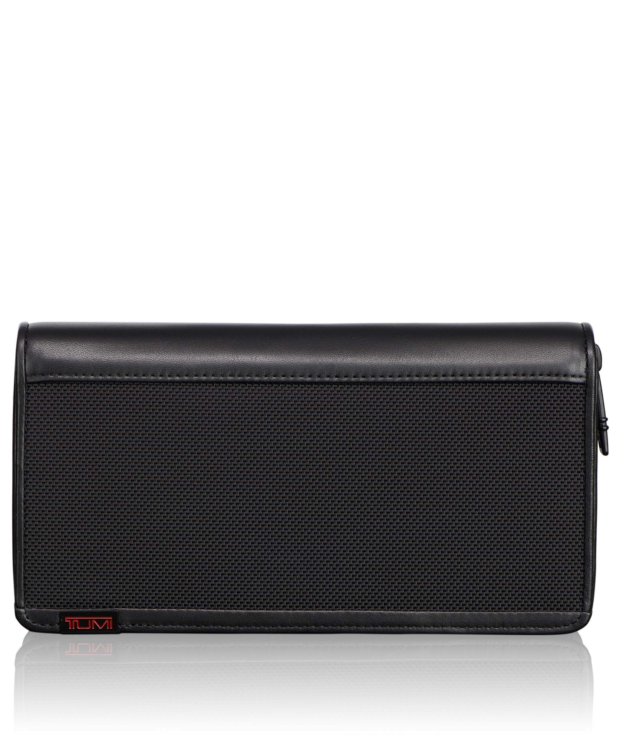 tumi double zip wallet