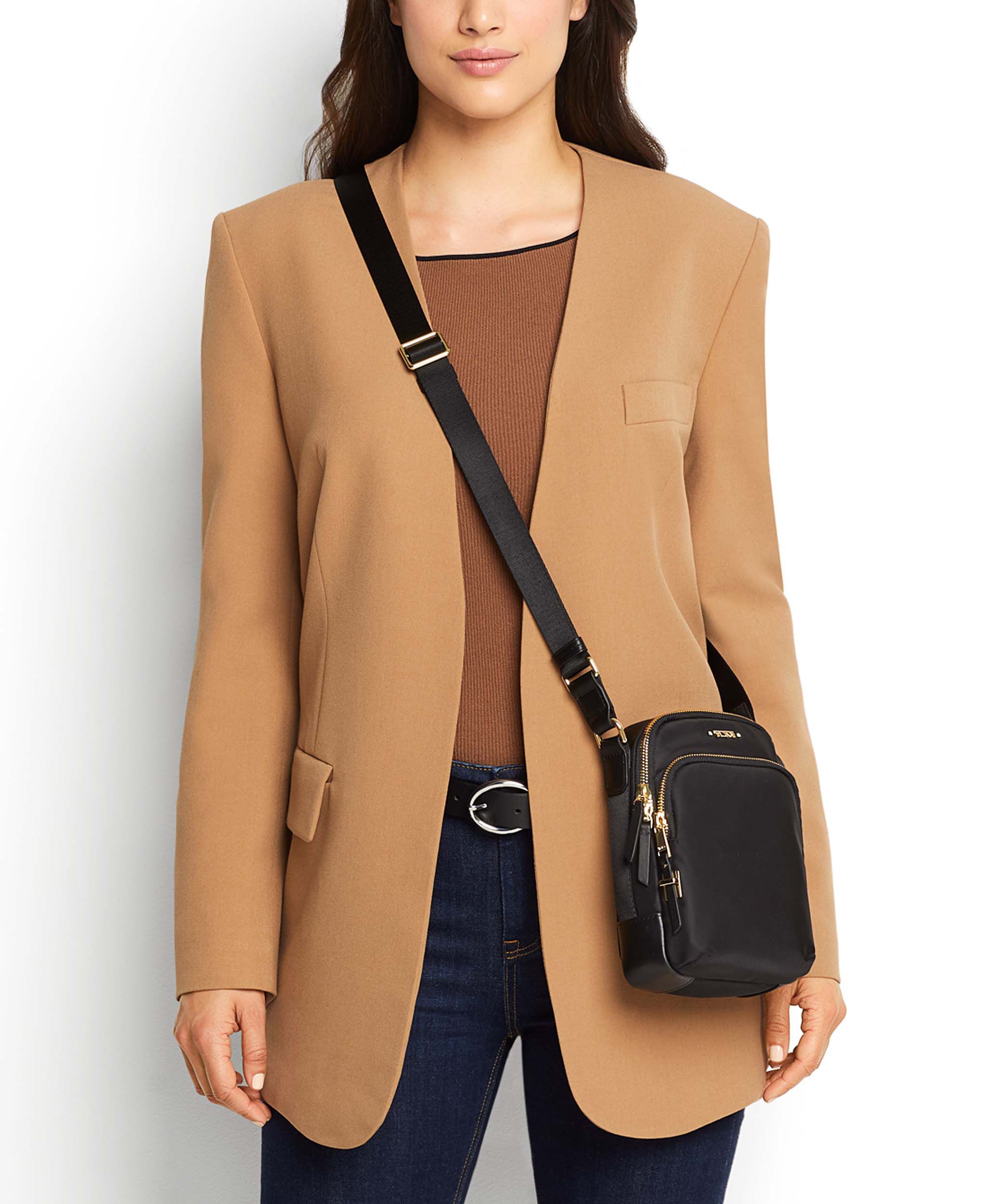 Tumi crossbody bag leather clearance