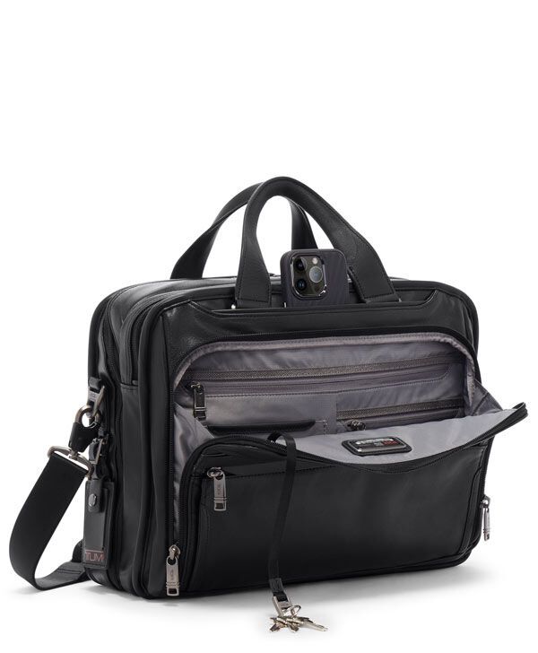 Tumi alpha sale leather briefcase