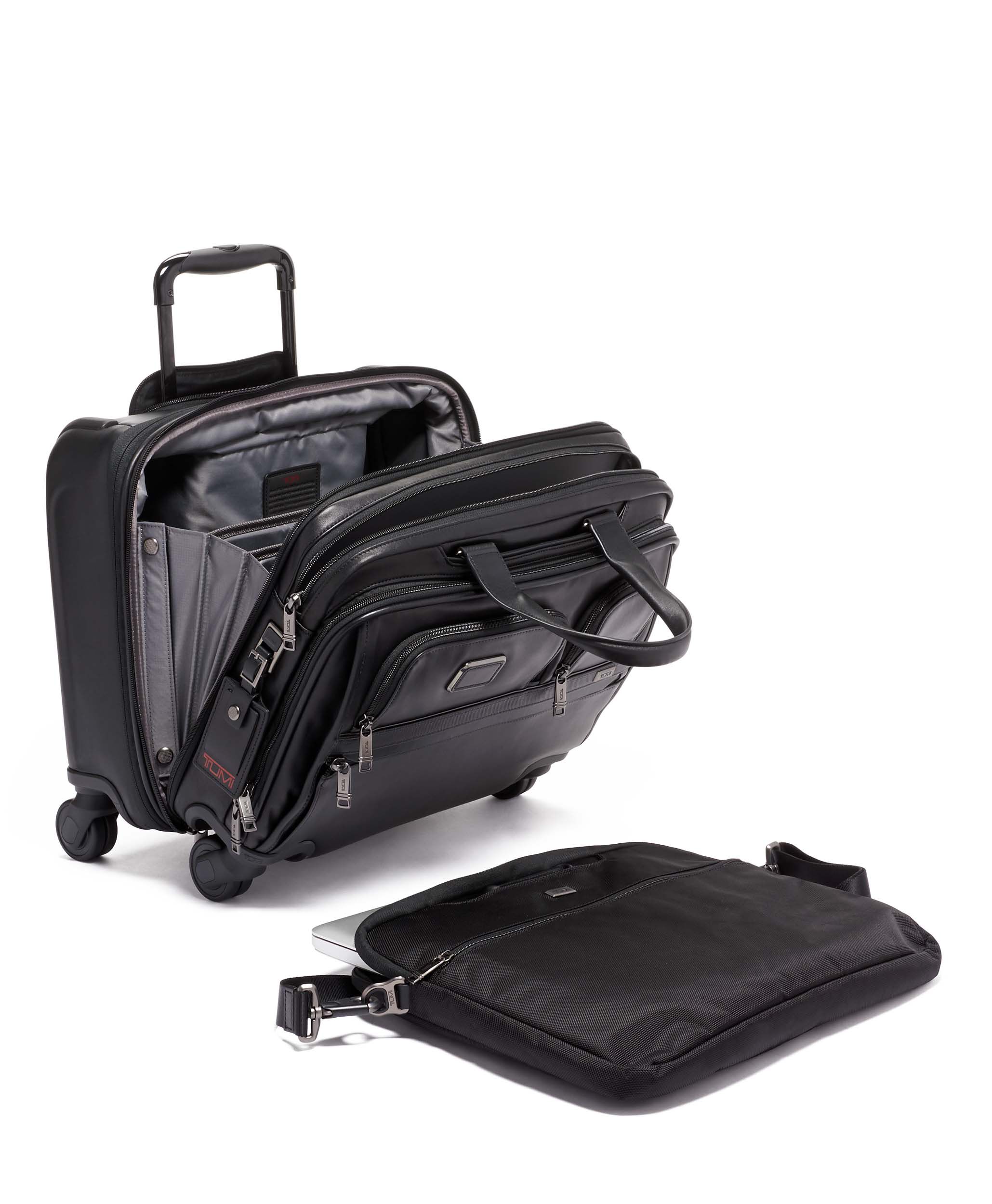 tumi compact 4 wheeled brief