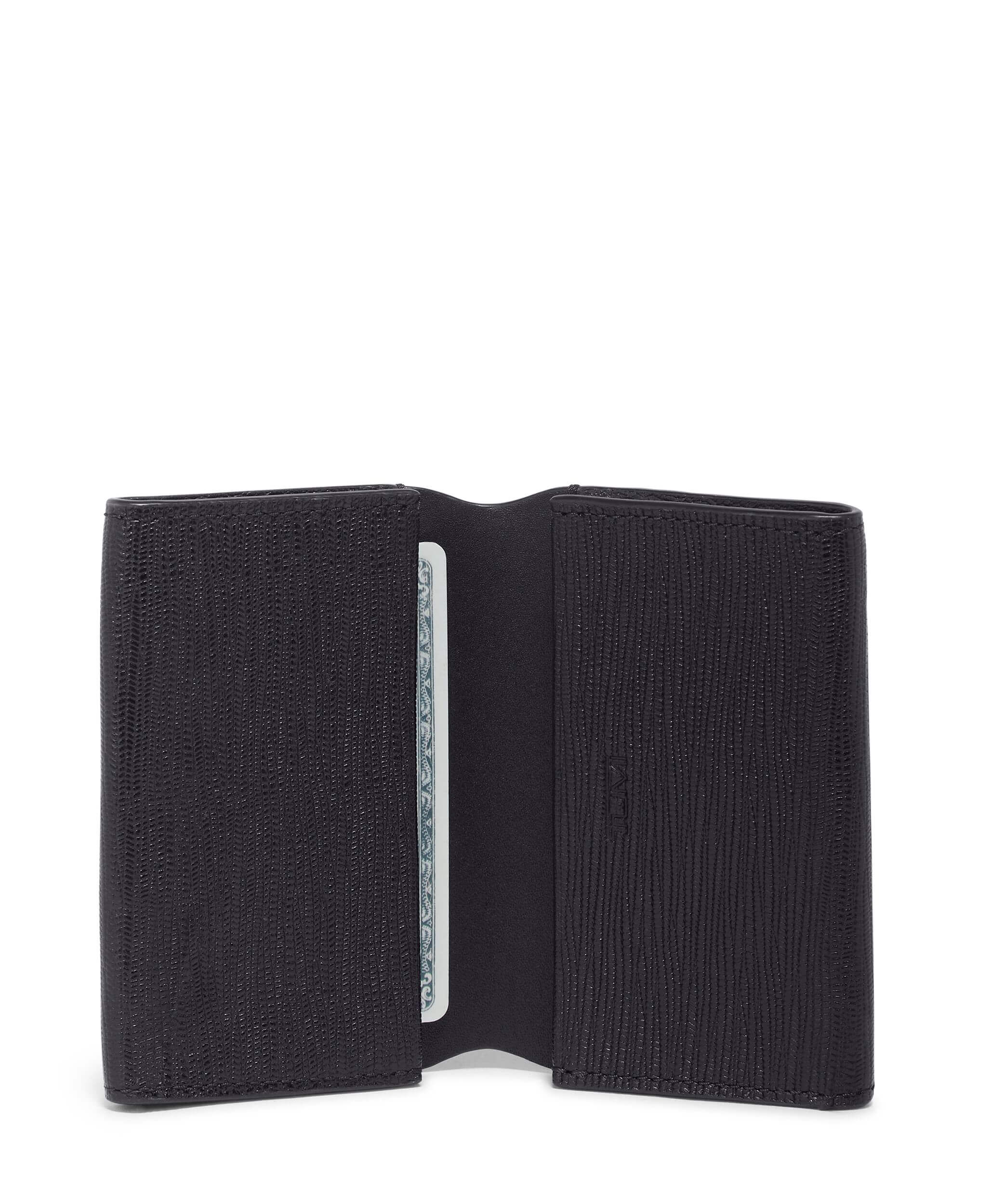 Nassau Double Gusseted Card Case Black | TUMI UK