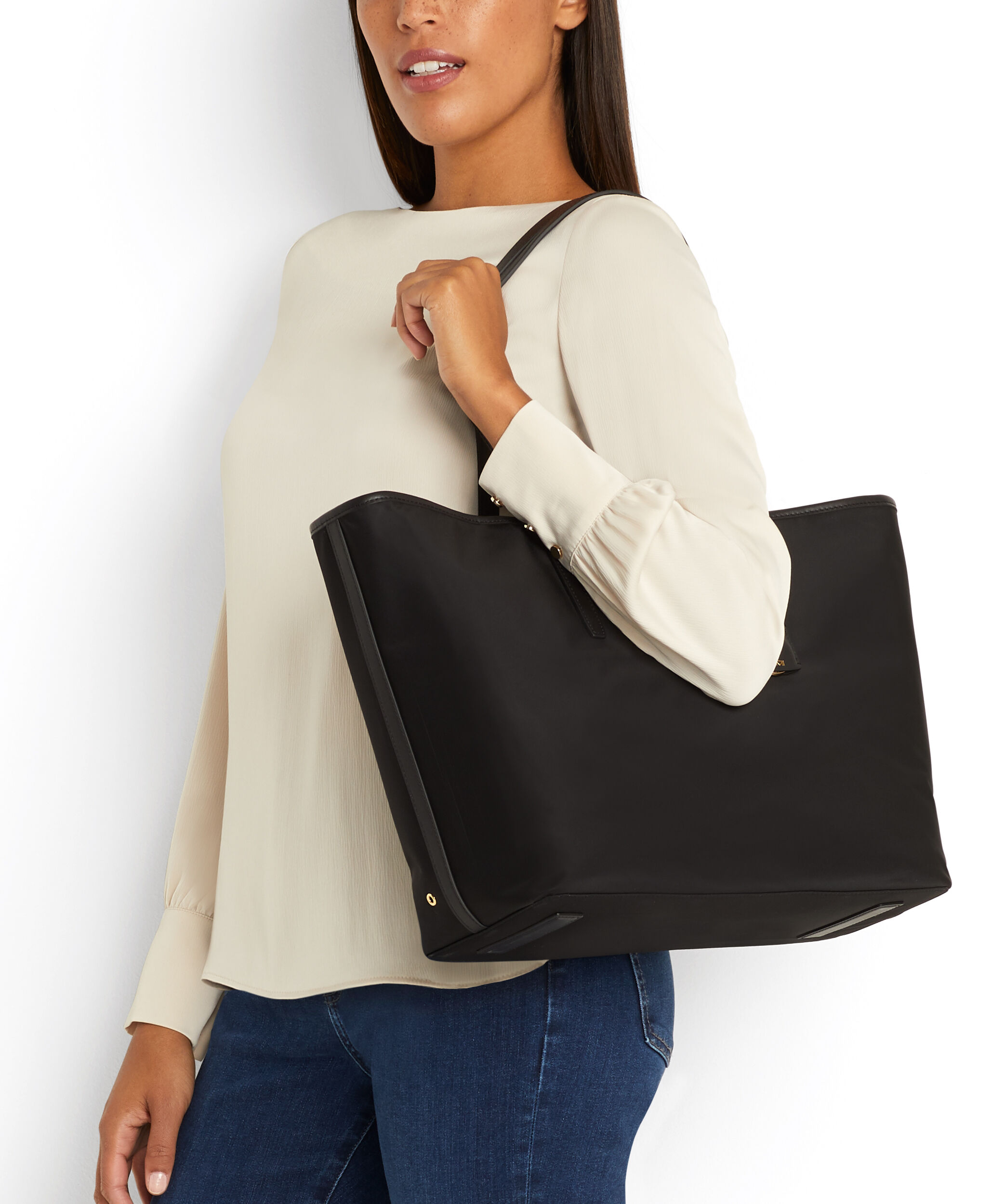 Tumi leather tote
