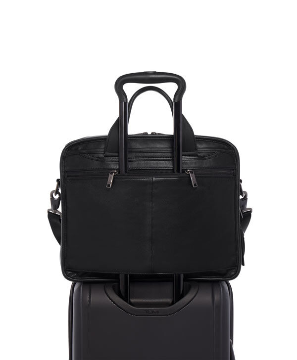 Tumi black leather new arrivals briefcase
