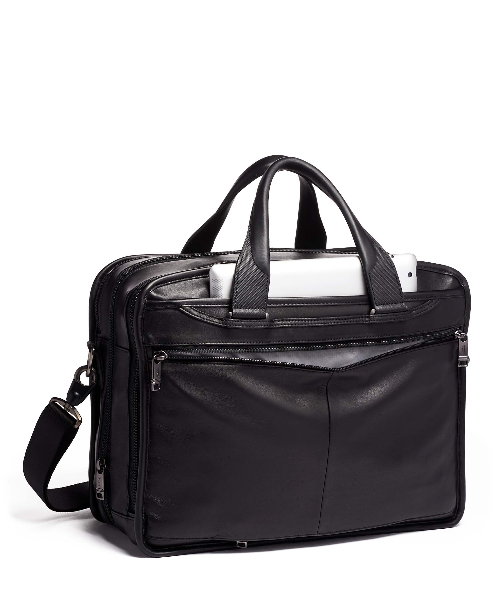 Tumi alpha 2 briefcase leather on sale