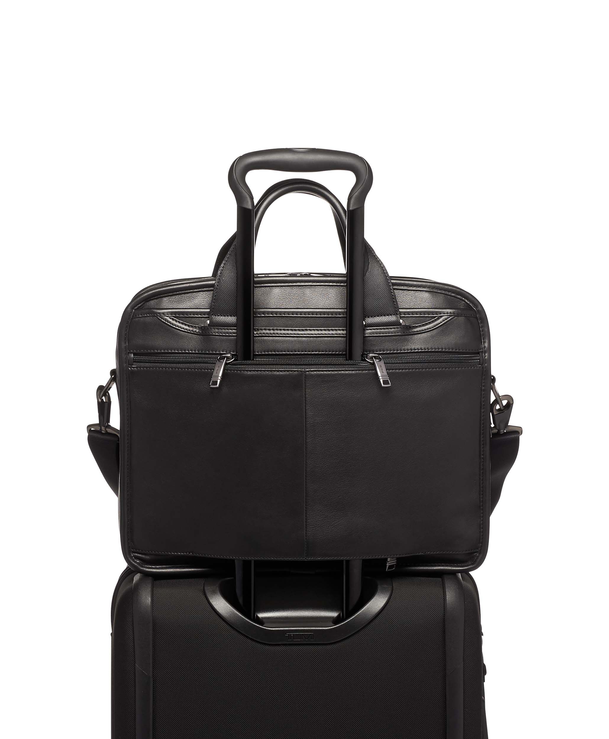 tumi leather brief