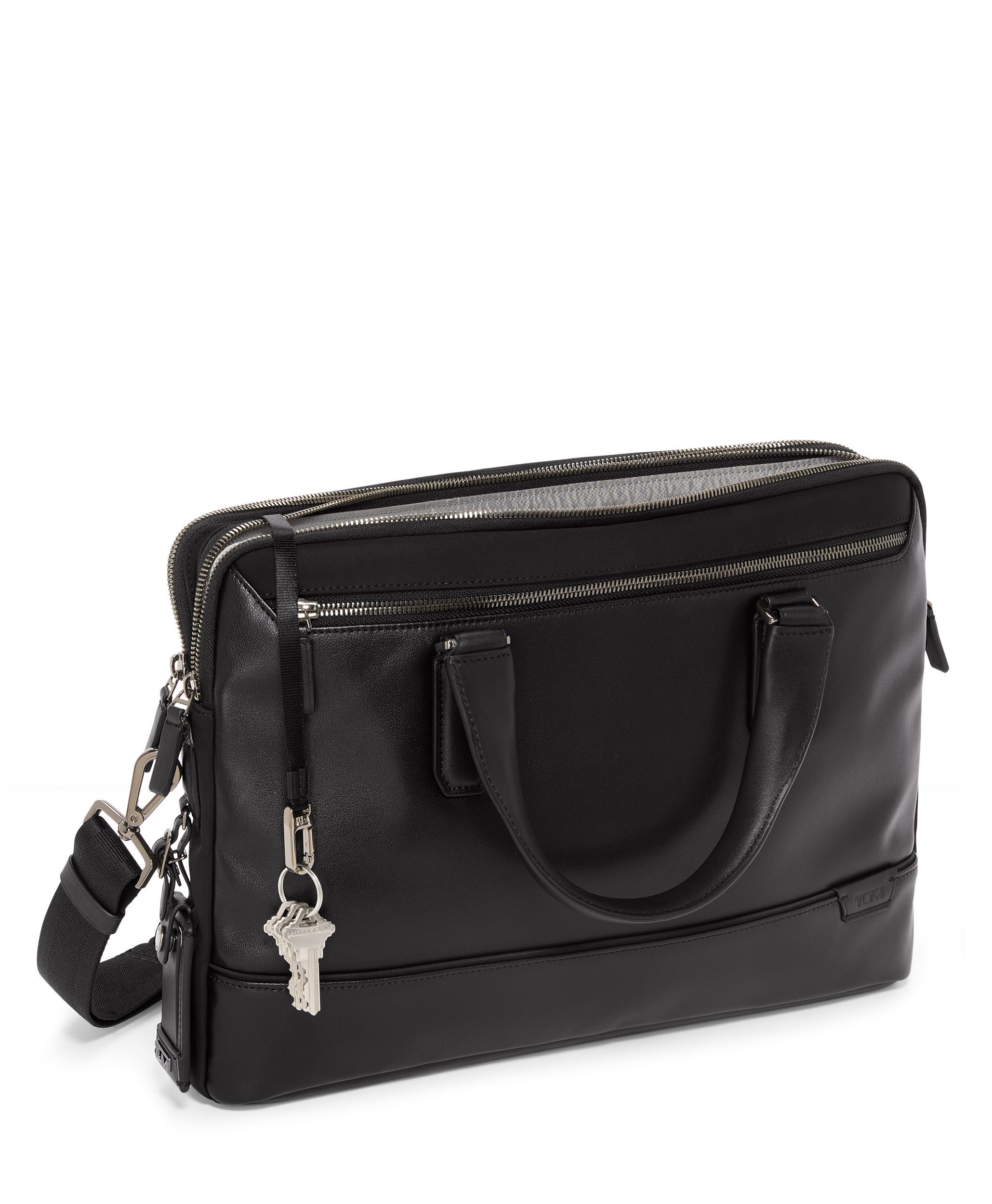 Tumi black leather briefcase on sale