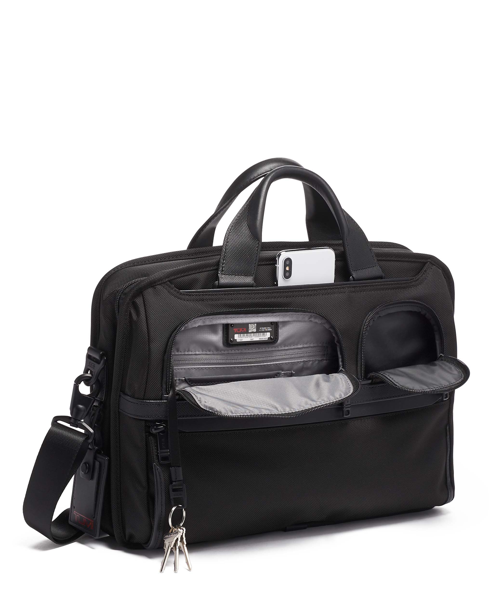 tumi compact large screen laptop brief