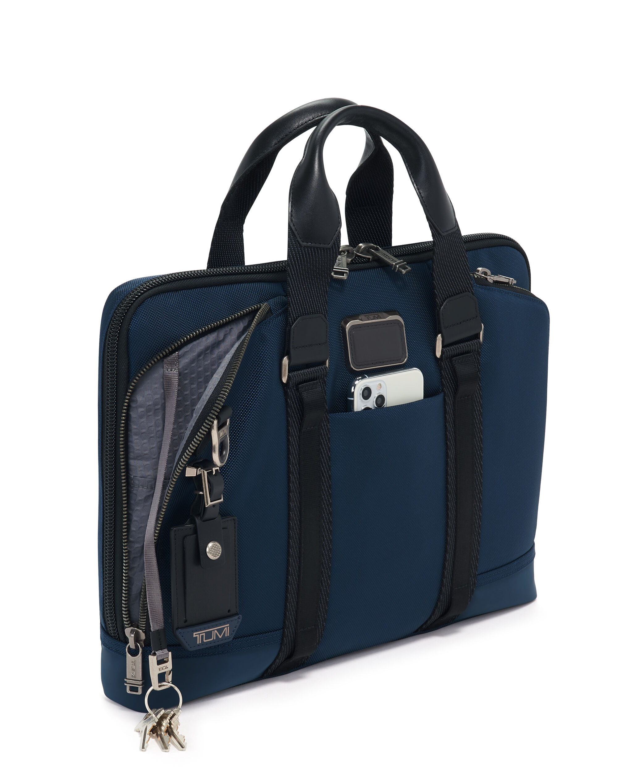 tumi leather brief