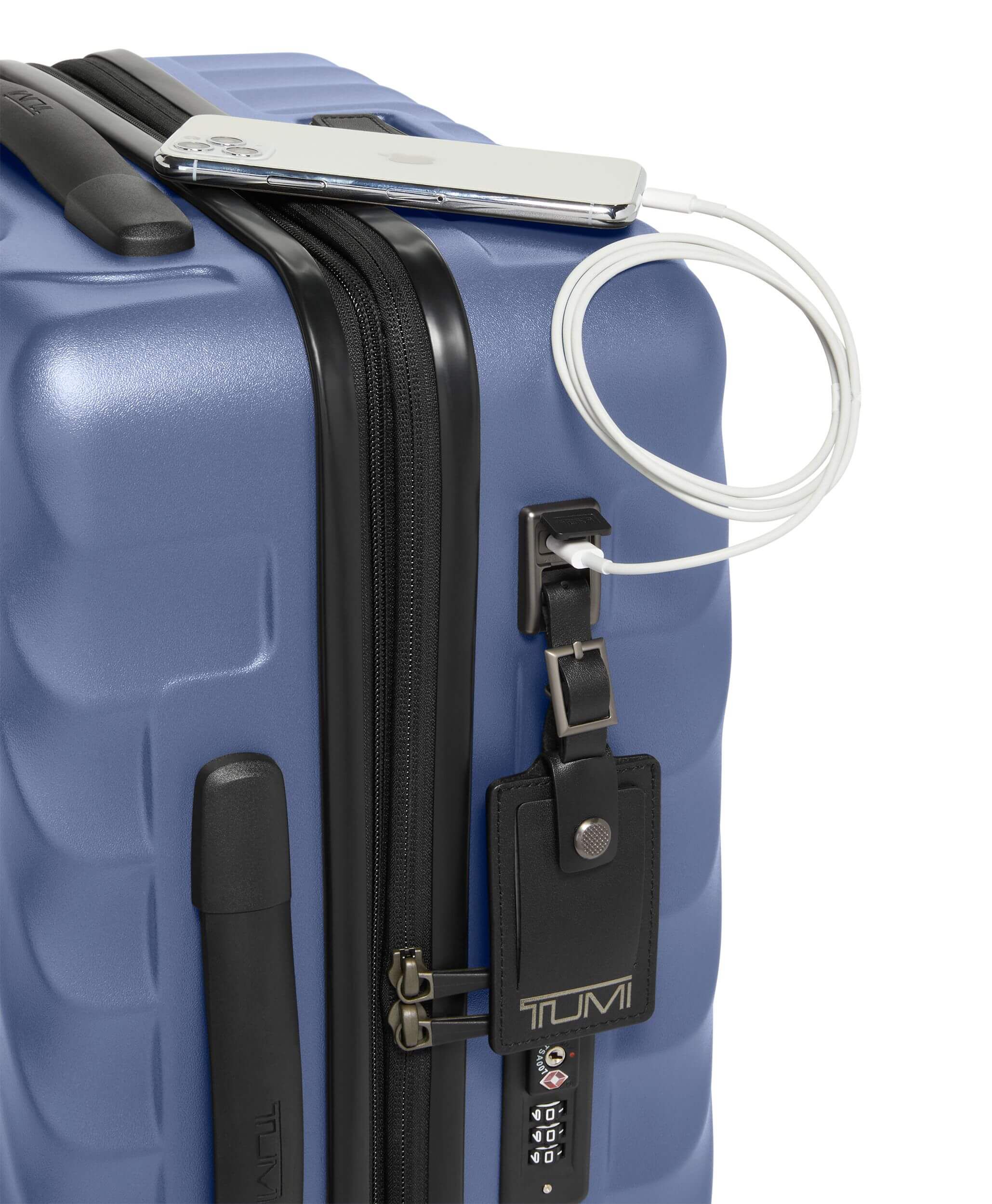 Tumi blue luggage deals