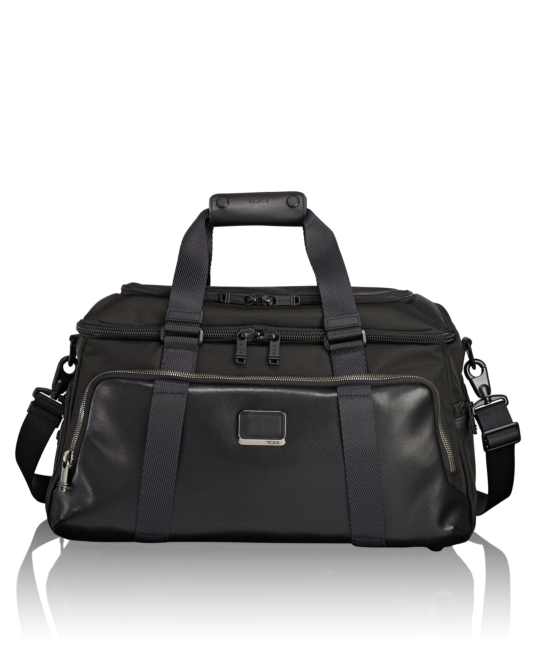 gym bag leather black