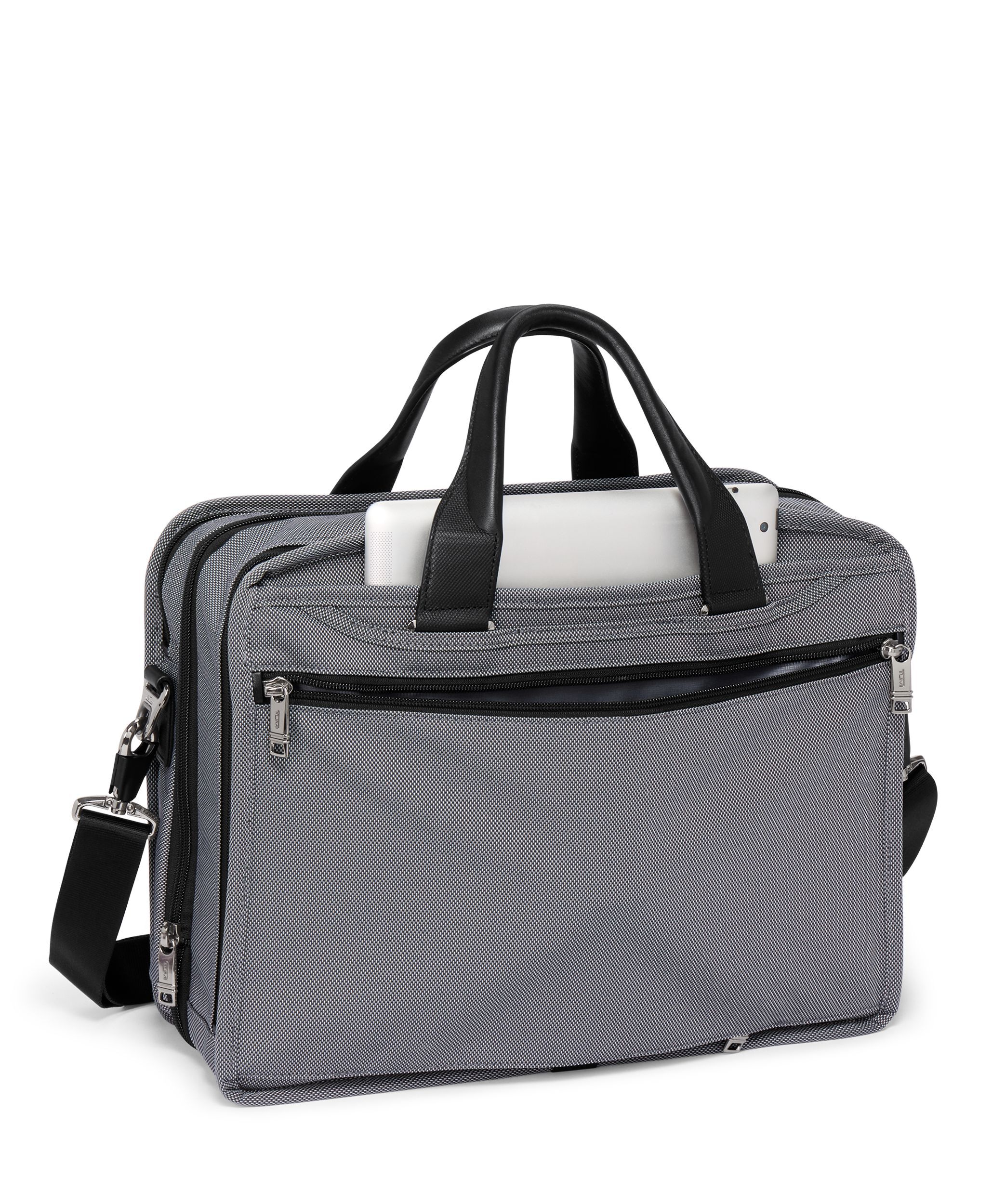 Alpha X Expandable Organizer Laptop Brief Grey | TUMI UK